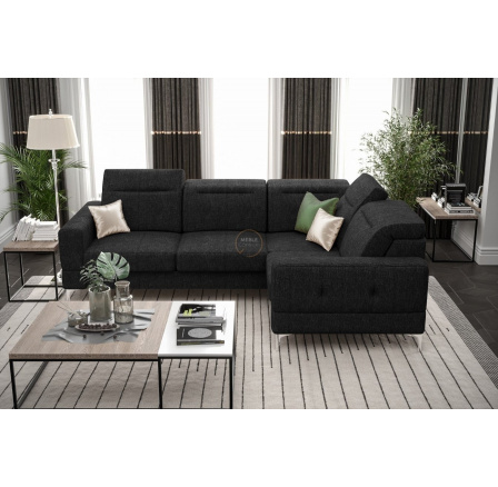 Rohová sedací souprava MALIBU 250X180 cm - černá , pravá