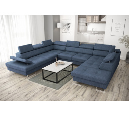 Rohová sedací souprava GALAXY MAX I s funkcí spaní 280x350x225 - modrá, levá
