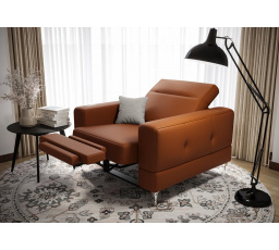Křeslo MALIBU , relax přírodní kůže - Oranžová kůže