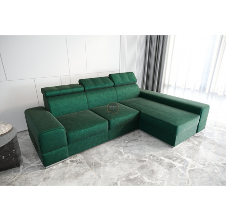 Rohová sedací souprava ROYAL 295×185 - zelená , pravá