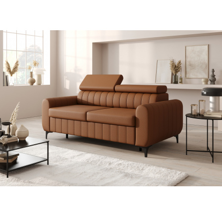 Sofa ZOYA 180 cm s italským rámem - přírodní kůže - Oranžová kůže