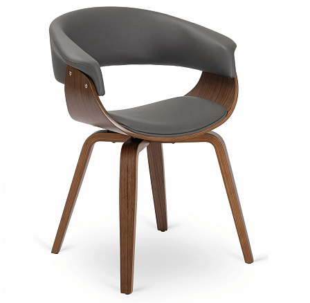 Židle GARY Ekokůže Šedá/Ořech