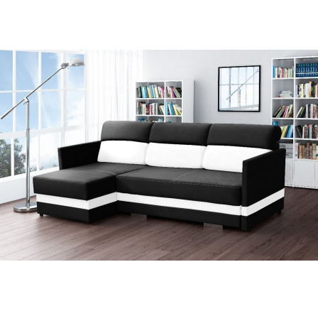 Rohová sedací souprava Berry L černá/bílá Rohová sedací souprava Berry L černá/bílá