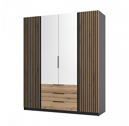 Skříň Keny V - černá/dub evoke