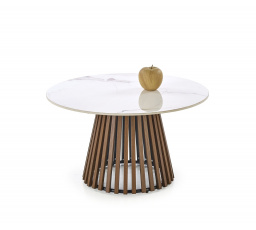 Konferenční stolek CARINA , efekt béžového mramoru / ořech