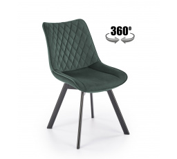 Jídelní otočná židle K520, Tmavě zelená/Černá