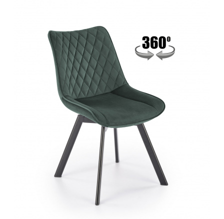 Jídelní otočná židle K520, Tmavě zelená/Černá Jídelní otočná židle K520, Tmavě zelená/Černá
