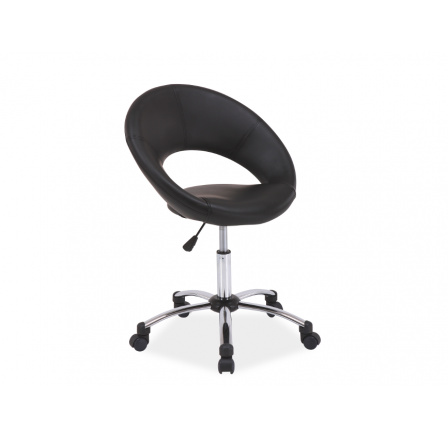 Q-128 - kancelářská židle - koženka černá - (OBRQ128CZ) (S) (K150-Z)
