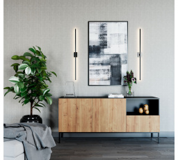 Komoda LANZZI 180, Černý Mat/Dub Artisan