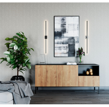 Komoda LANZZI 180, Černý Mat/Dub Artisan