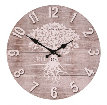 Hodiny nástěnné - pr. 34 cm, MDF, strom života