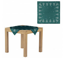 Ubrus - motiv se stromky, 100% polyester, 80 x 80 cm, zelený