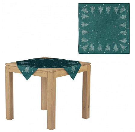Ubrus - motiv se stromky, 100% polyester, 80 x 80 cm, zelený Ubrus - motiv se stromky, 100% polyester, 80 x 80 cm, zelený