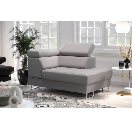 Křeslo lenoška GALAXY přírodní kůže - Pravá strana, Šedá kůže