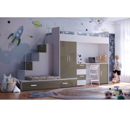 Postel PARADISE 5, Bílá Šedá Lesk