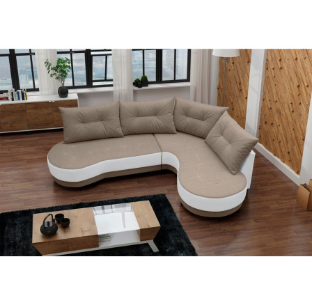 Rohová sedací souprava Abbey P sv.hnědá/bílá Rohová sedací souprava Abbey P sv.hnědá/bílá