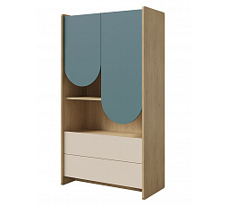 Knihovna Leya R6 dub cremona/macadamia/mořská modrá