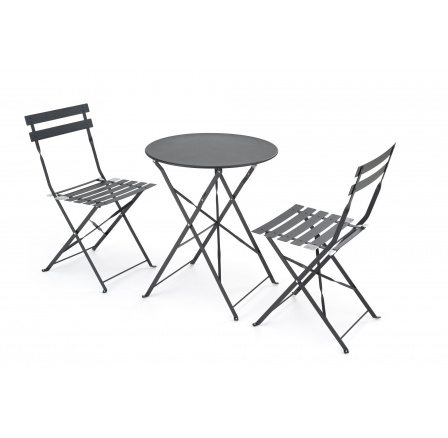 LIVORNO zahradní set (stůl a 2 židle), černý (1p=1ks)