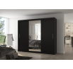 Posuvná skříň se zrcadlem DENIS 250 Černá+Černá