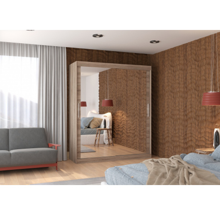 Posuvná skříň se zrcadlem ETTORE 180 Truffle+Truffle