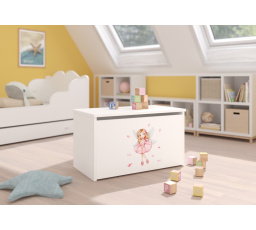 Truhla na hračky DARIA White+Girl With Wings