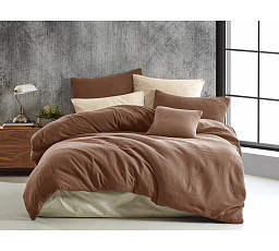 Mušelínové povlečení 140x200, 70x90 cm hnědé
