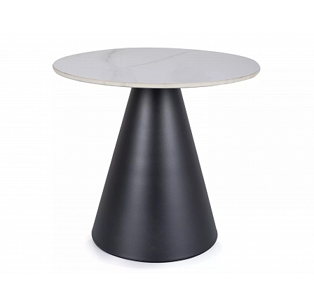 Konferenční stůl HILL, Efekt bílého mramoru/Černý mat