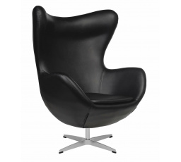 Křeslo Vejce černá kůže 06 Premium