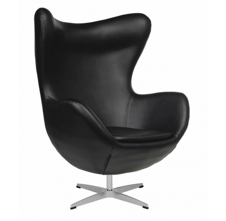 Křeslo Vejce černá kůže 06 Premium