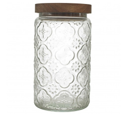 Sklenice Cisele s akátovým víkem 1l výšivka