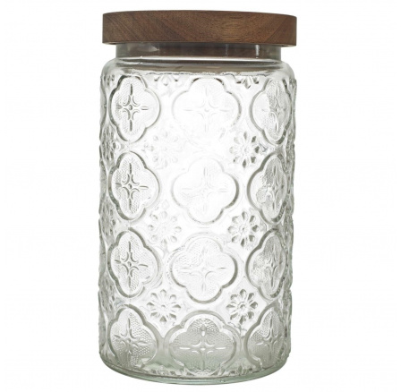 Sklenice Cisele s akátovým víkem 1l výšivka