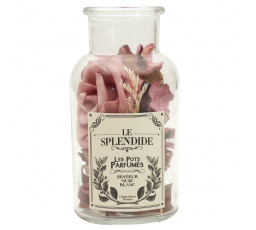 Skleněná nádoba 16 cm s růžovým potpourri