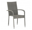Zahradní židle, kov, polyratan, šedá, AZC-S2114 GREY