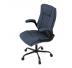 Kancelářské křeslo, houpací mechanismus, modrá ekokůže, KA-Y344 BLUE