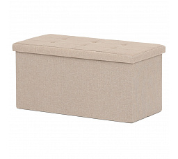 Taburet s úložným prostorem, béžová, látka, TAB-462 CRM2