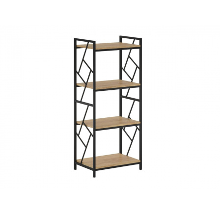 Regál R2-FX 4P přírodní dub/černý rám R24P-FX