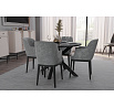 Jídelní stůl OSLO 110x110 cm, Jasan Portland/Černý mat