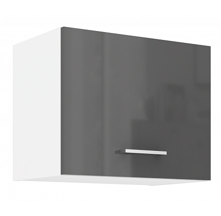 Horní skříňka SOLA - 50 OK-40 1F, Bílá/Šedý Lesk