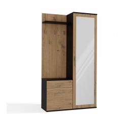 Předsíňová sestava Topaz, antracit/dub artisan