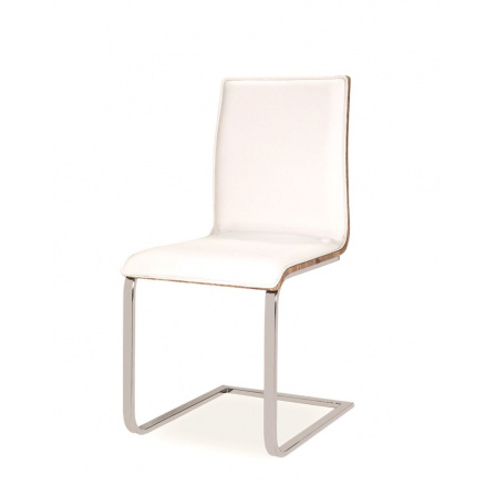 H-690  jídelní židle eco bílá / záda dub sonoma/chrom ( H690 ) (S) (K150-Z)