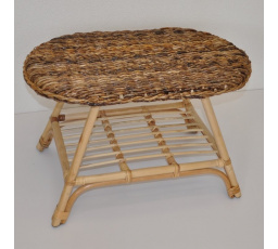 Ratanový stolek Fabion oválný světlý, banánový lits