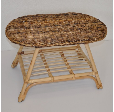 Ratanový stolek Fabion oválný světlý, banánový lits Ratanový stolek Fabion oválný světlý, banánový lits