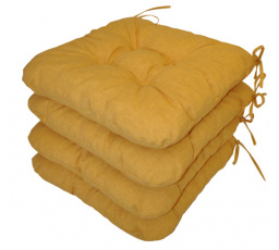 Sedák UNI barva žlutý melír - set 4 kusy