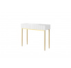Toaletní stolek Nicole, bílá matná / zlaté nohy