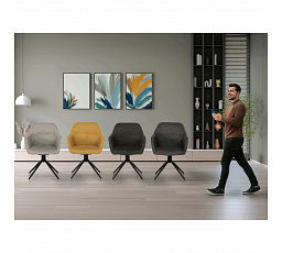 Jídelní židle, šedá, látka, HC-536 GREY2