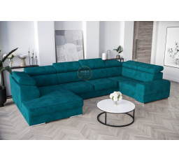 Rohová sedací souprava ROYAL MAX I 210x375x185 - pravá, tyrkysová