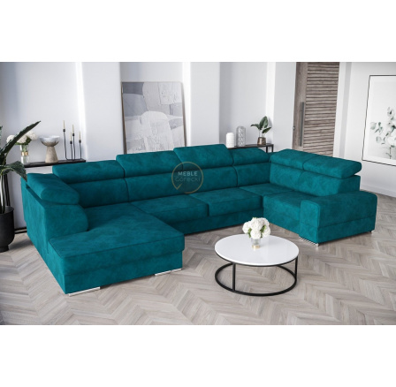 Rohová sedací souprava ROYAL MAX I 210x375x185 - pravá, tyrkysová