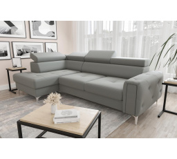 Rohová sedací souprava s funkcí spaní ORION 165x255 - šedá , levá