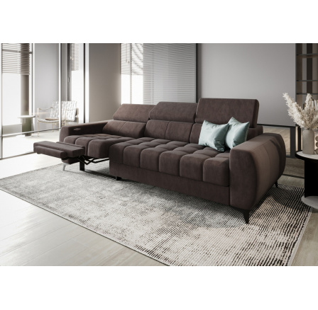 Sofa PORTO III , relax 263 cm - hnědá , levá strana
