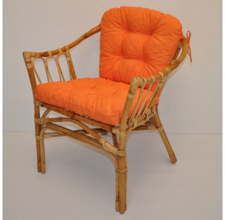 Ratanové křeslo Subaliu - polstr oranžový melír Ratanové křeslo Subaliu - polstr oranžový melír